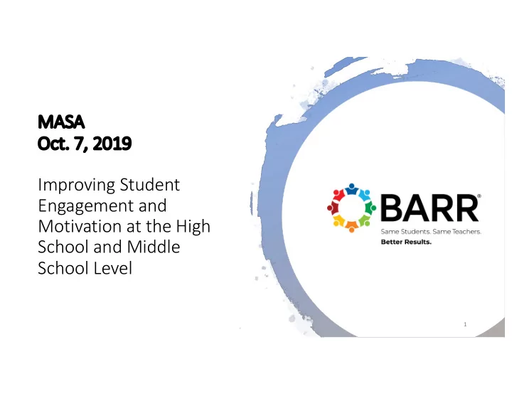 improving student engagement and motivation at the high