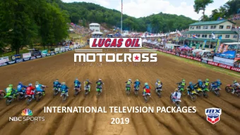 INTERNATIONAL TELEVISION PACKAGES  2019  2019 PROGRAMMING  OVER 60 HOURS OF  PROGRAMMING IN 2019