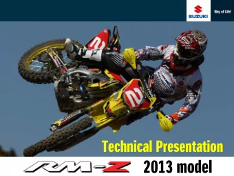 2013 model  Presentation contents    Introduction    Engines    Chassis    Electrical