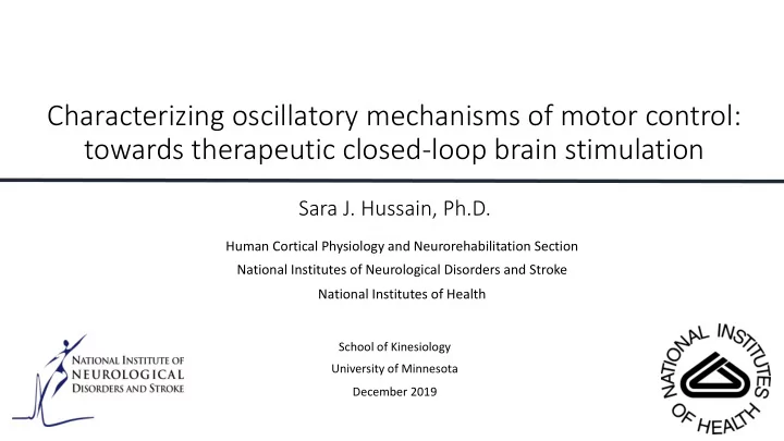 characterizing oscillatory mechanisms of motor control