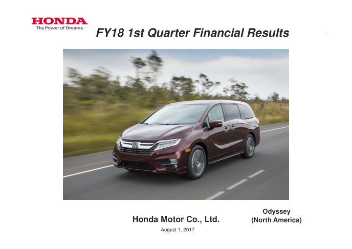 fy18 1st quarter financial results