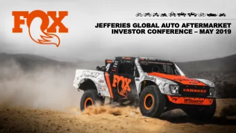 INVEST  INVESTOR  OR CON  CONFE  FERENCE RENCE  MA  MAY  Y 20  2019  19  SAF  SAFE  E HAR