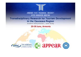 Transdisciplinary Research for Tourism Development  in the Caucasus Region  student field practice