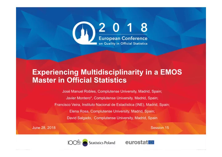 experiencing multidisciplinarity in a emos master in
