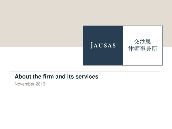 about the firm and its services
