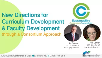 New  ew Direct  ections for  Cur  urricul  ulum  um Development  nt  &amp; Facu  culty Dev  evel