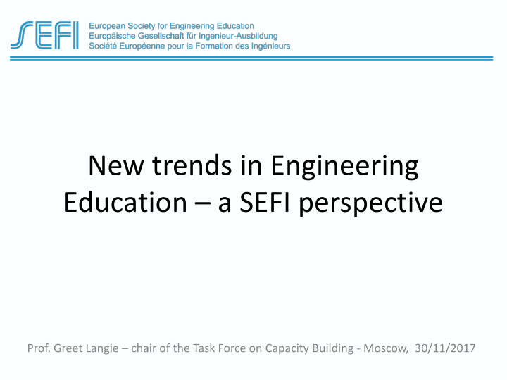 new trends in engineering education a sefi perspective