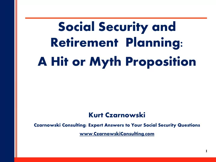 social security and retirement planning a hit or myth