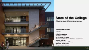 State of the College  Adapting to our Changing Landscape  Marvin Martinez  President  Julie