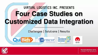 Four Case Studies on Customized Data Integration  Challenges | Solutions | Results  Qui  QuiBi