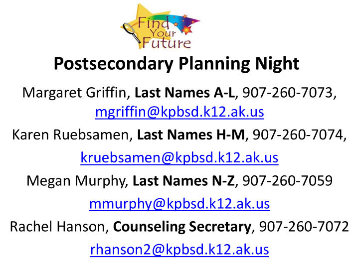 postsecondary planning night