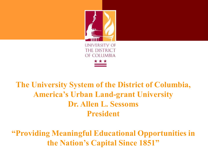 the university system of the district of columbia
