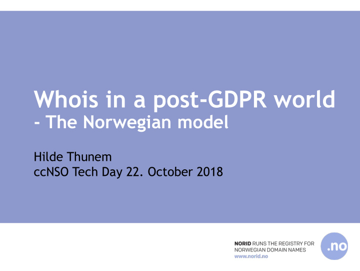 whois in a post gdpr world