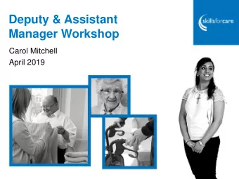 Manager Workshop  Carol Mitchell  April 2019  Housekeeping  Introductions Table introductions
