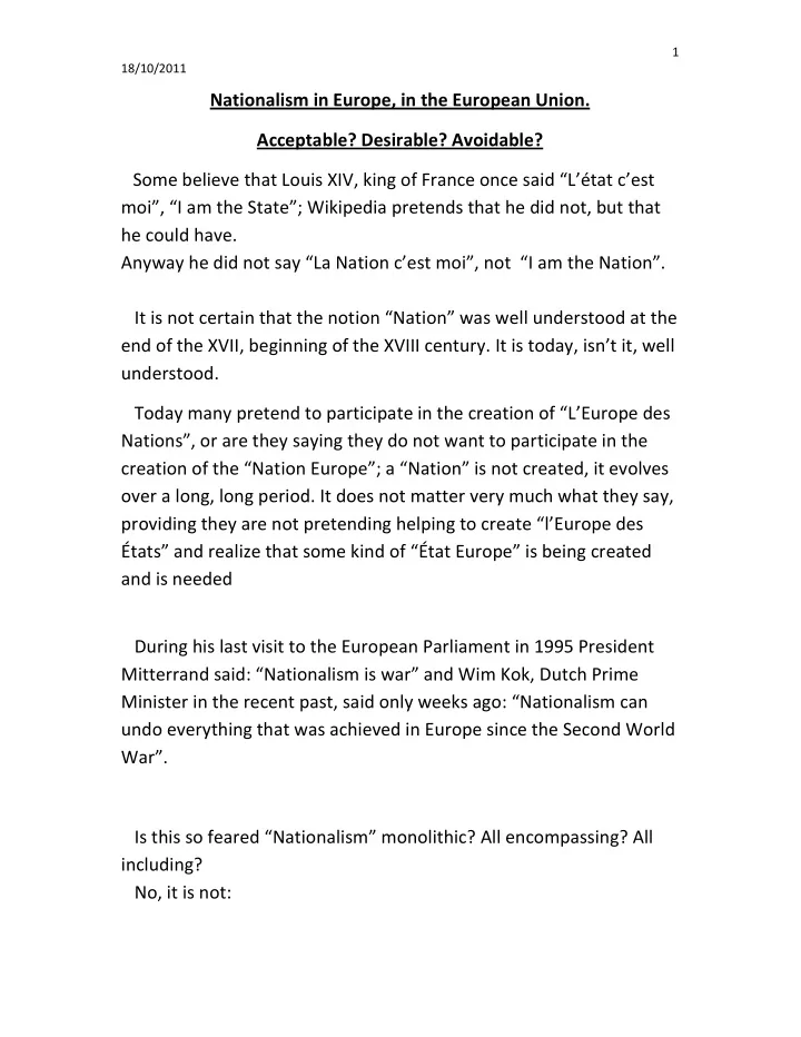 nationalism in europe in the european union acceptable