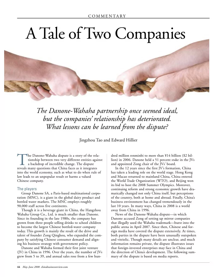 a tale of two companies