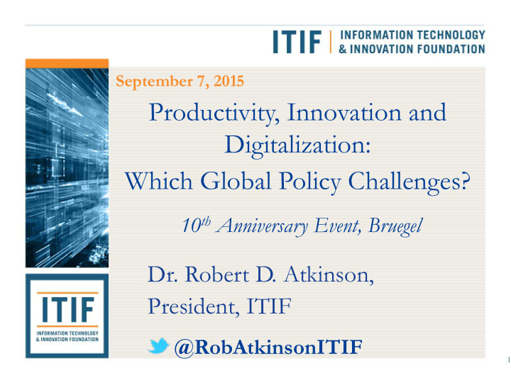 productivity innovation and digitalization which global