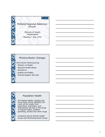 MidlandRegionalAddiction  Forum  MinistryofHealth  Presentation