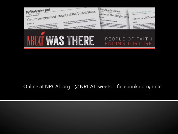 online at nrcat org nrcattweets facebook com nrcat