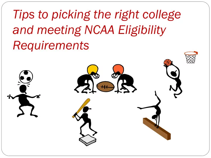 and meeting ncaa eligibility
