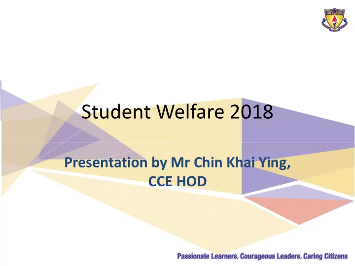 student welfare 2018