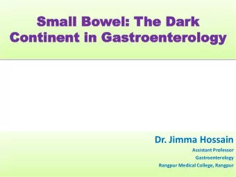 Small  Small Bo  Bowel:  el: The  he Dar  Dark  k  Con  Contine  tinent  nt in  in Gast  Gastroe
