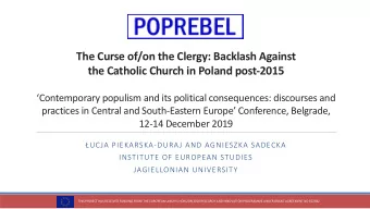 The Curse of/on the Clergy: Backlash Against  the Catholic Church in Poland post-2015