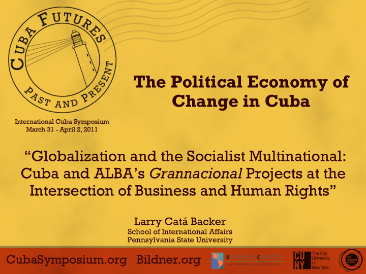 the political economy of change in cuba