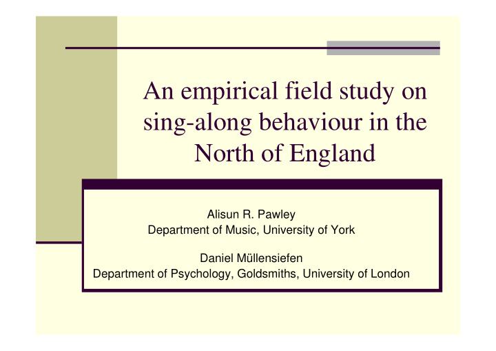 an empirical field study on sing along behaviour in the