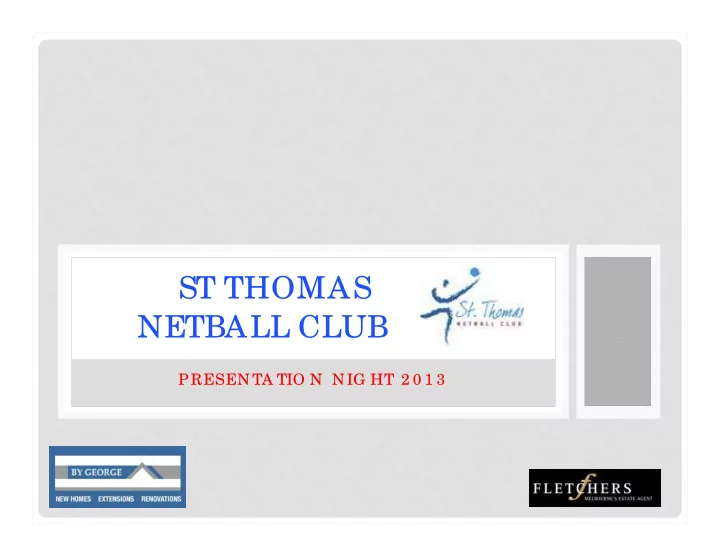 st thomas netball club