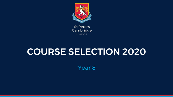 course selection 2020