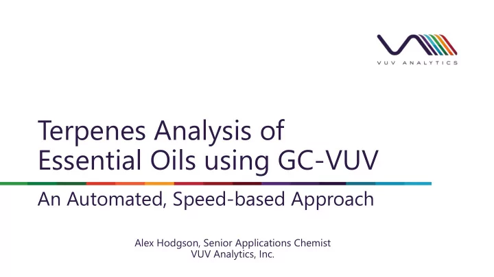 essential oils using gc vuv