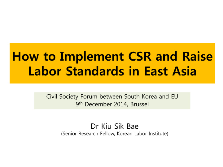 labor standards in east asia