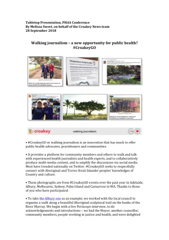 Walking  journalism    a  new  opportunity  for  public  health?