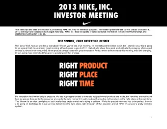 ERIC SPRUNK, CHIEF OPERATING OFFICER  Well done. Well, how are we doing, everybody? I know you've