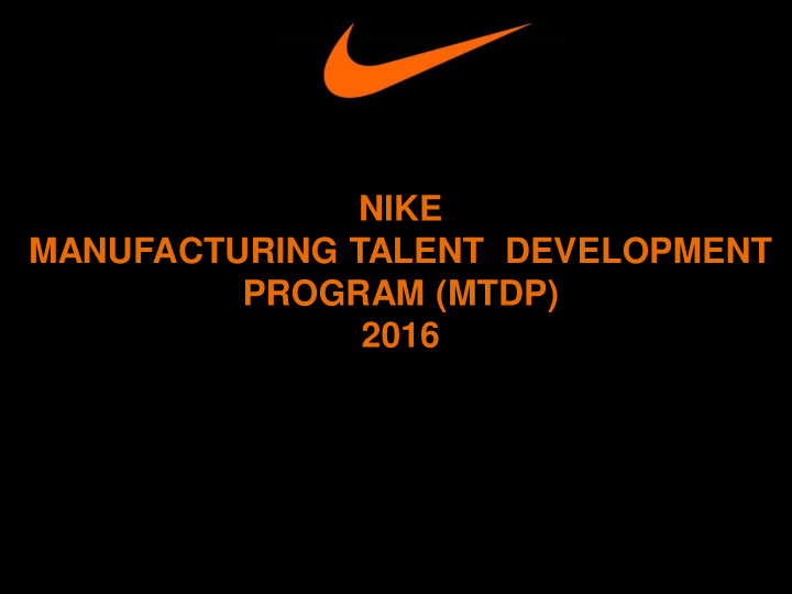 nike manufacturing talent development