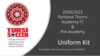 Uniform Kit  at Tursi Soccer Store  8805 SW Canyon Ln,  Portland, OR 97225  The 2020/2021 Uniform