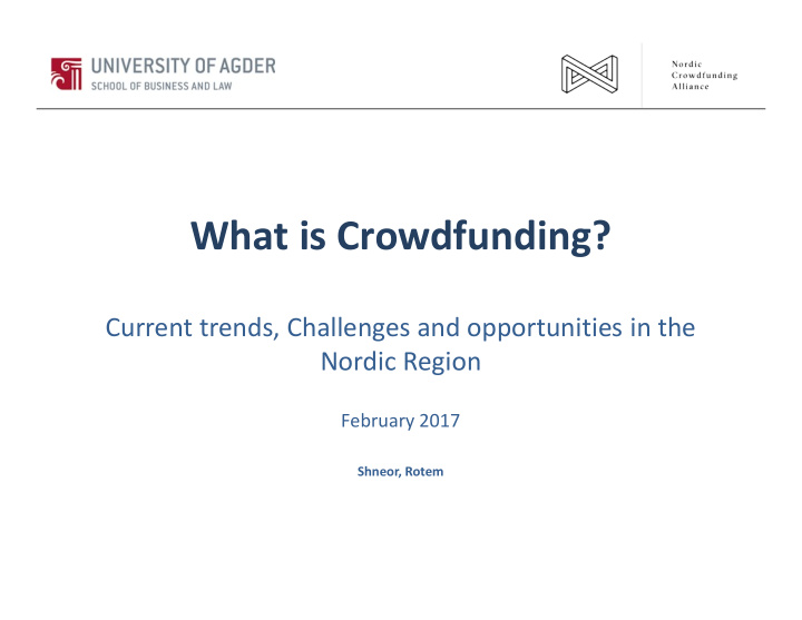 what is crowdfunding