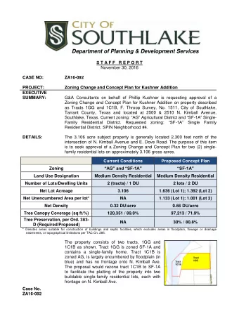 Department of Planning &amp; Development Services  S T A F F   R E P O R T  November 30, 2016  CASE