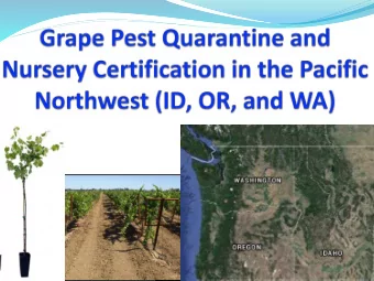 Objectives  Compare quarantines and certification  programs  Design harmonized certification