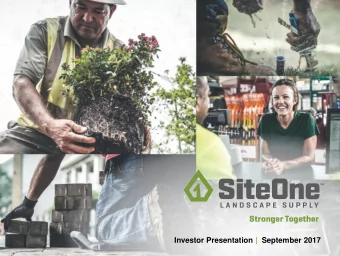 Investor Presentation | September 2017  Disclaimer  Forward-Looking Statements This presentation