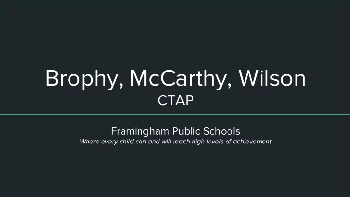 brophy mccarthy wilson