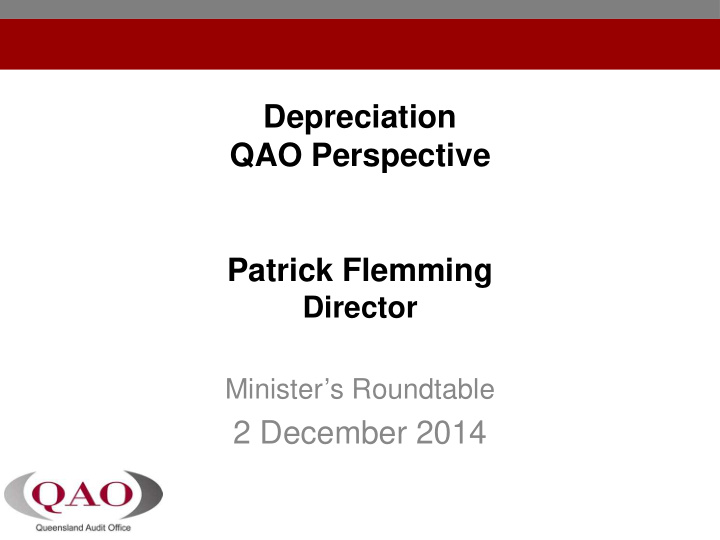 depreciation qao perspective patrick flemming