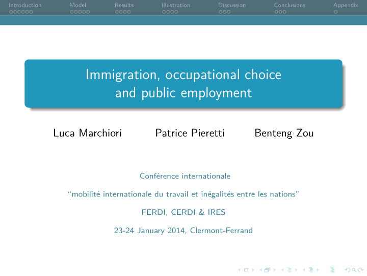 immigration occupational choice and public employment