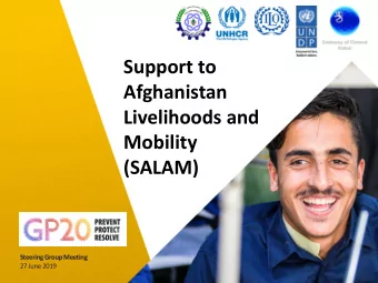 Mobility  (SALAM)  Steering Group Meeting  27 June 2019  SALAM  IDP - Profile  Approximately 90%