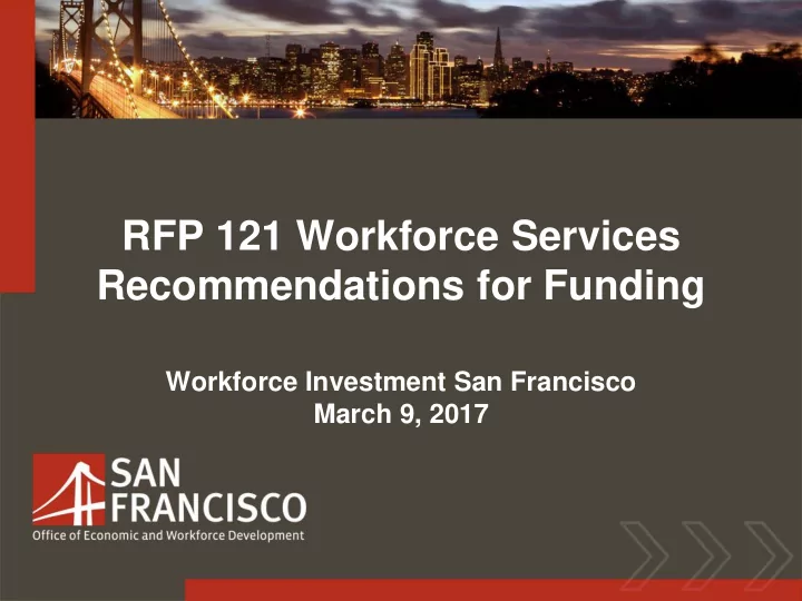 recommendations for funding