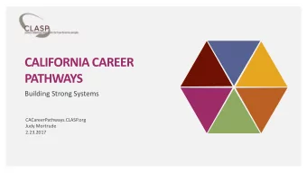 PATHWAYS  Building Strong Systems  CACareerPathways.CLASP.org  Judy Mortrude  2.23.2017  ALLIANCE