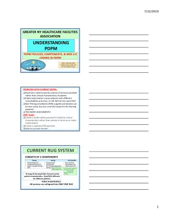 UNDERSTANDING  PDPM  PDPM POLICIES; COMPONENTS; &amp; MDS 3.0  CODING IN PDPM  NELIA  ADACI RN,
