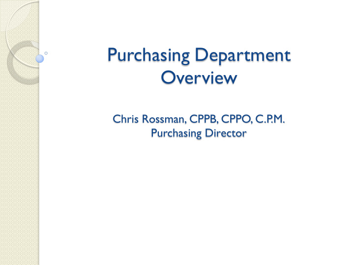 purchasing department overview