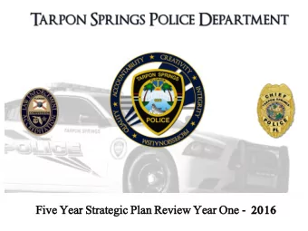 e - 2016  016  Five  ve Ye  Year  ar Strategic  ategic Plan  an Re  Review  ew Ye  Year  ar On  One